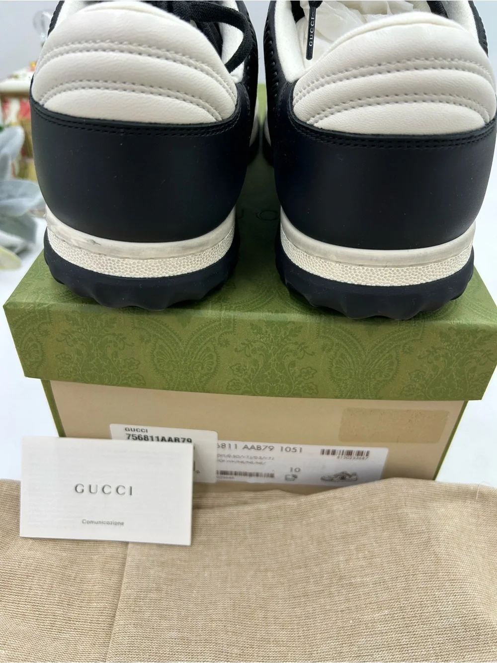 Men's Gucci MAC 80 low top leather sneakers size 10 fits 10.5 US